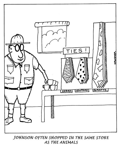 Johnson often shopped in the same store as the animals.