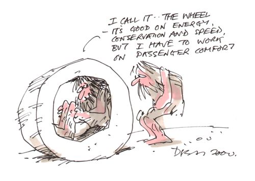 Passenger comfort concerns for the invention of the wheel