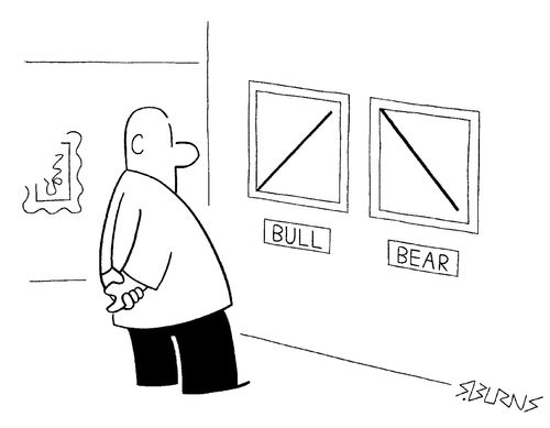 Modern Art - 'Bull' graph going up / 'Bear' graph going down