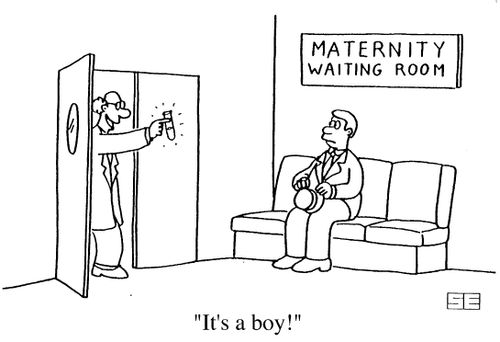 'Maternity waiting room' "It�s a boy!"