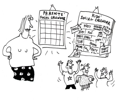 Parents' social calendar and kids' social calendar.