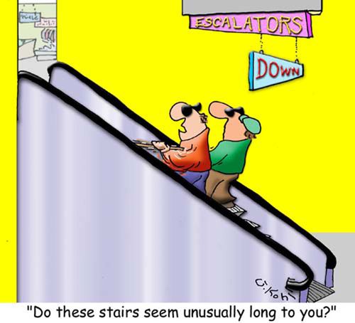 'Do these stairs seem unusually long to you?'
