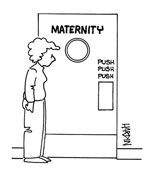 Maternity Ward Door Sign - 'Push, push, push'