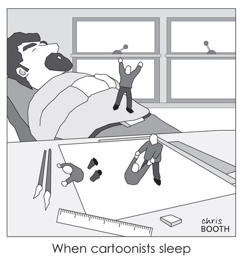 When cartoonists sleep.
