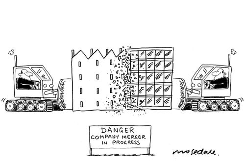Danger: Company merger in progress.