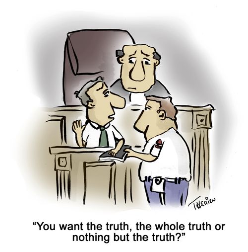 'You want the truth, the whole truth or nothing but the truth?'