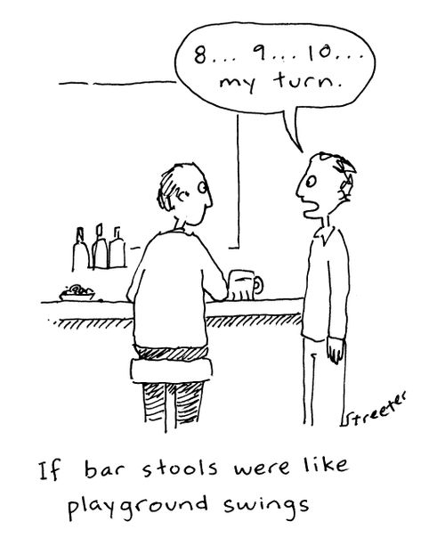 If bar stools were like playground swings...