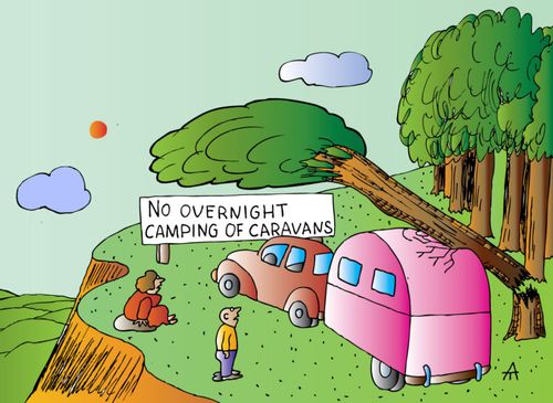 No Overnight Camping of Caravans.