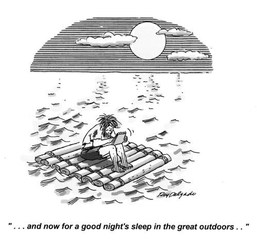 '... and now for a good night's sleep in the great outdoors..'