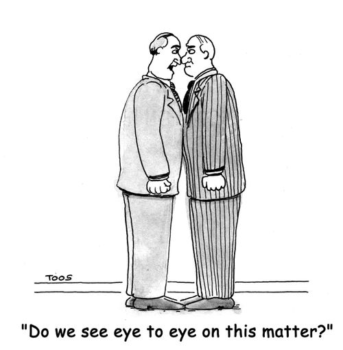 'Do we see eye to eye on this matter?'