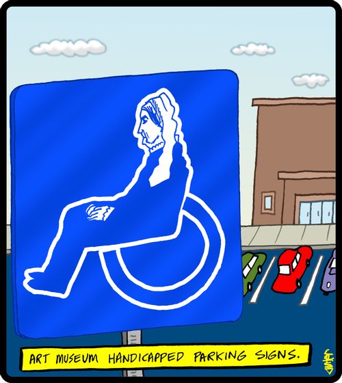 Art Museum Handicapped Parking Signs.