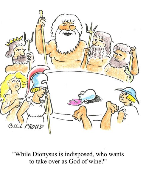 'While Dionysus is indisposed, who wants to take over as God of Wine?'