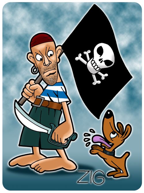 Pirate and dog.