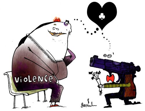 A Gun Proposes to Violence.