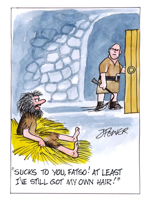 'Sucks to you, Fatso! At least I've still got my own hair!'