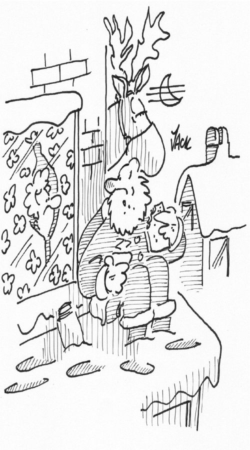 Santa gets caught on a teabreak.
