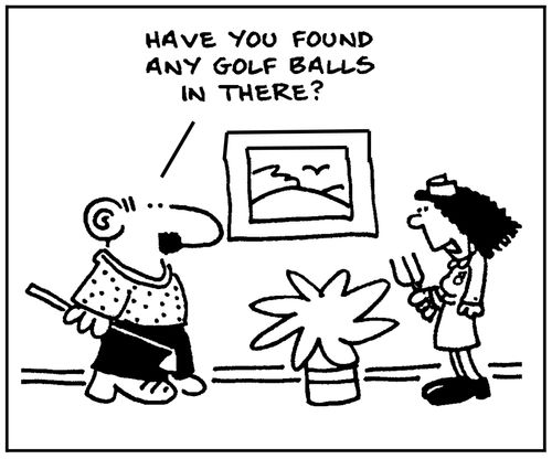 'Have you found any golf balls in there.'