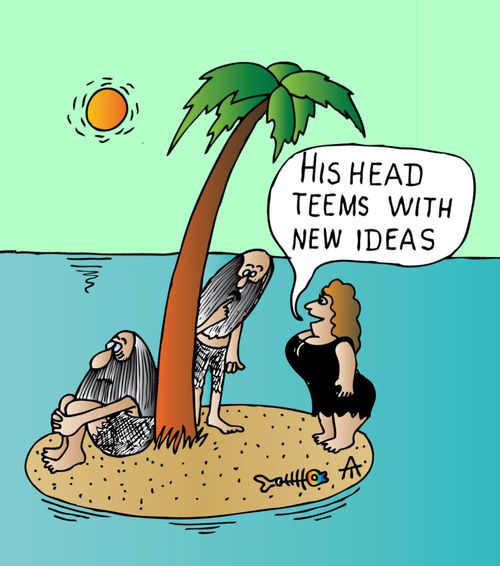 'His head teems with new ideas.'