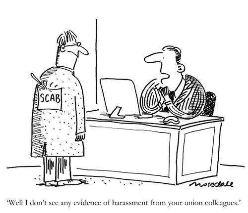 'Well I don't see any harassment from your union colleagues.'