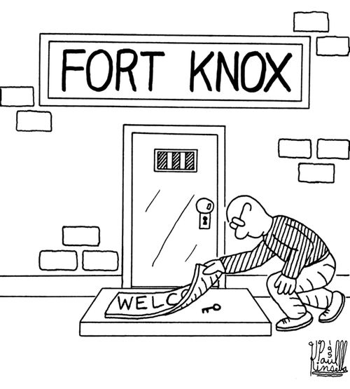 The Fort Knox Gold Depository has a key under the mat