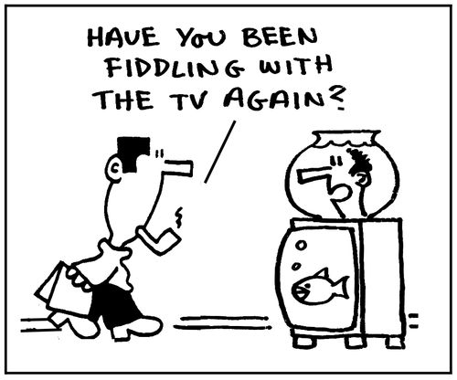 'Have you been fiddling with the tv again?'