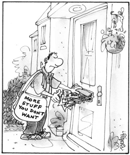 Post man delivers 'More Stuff You Don't Want.'