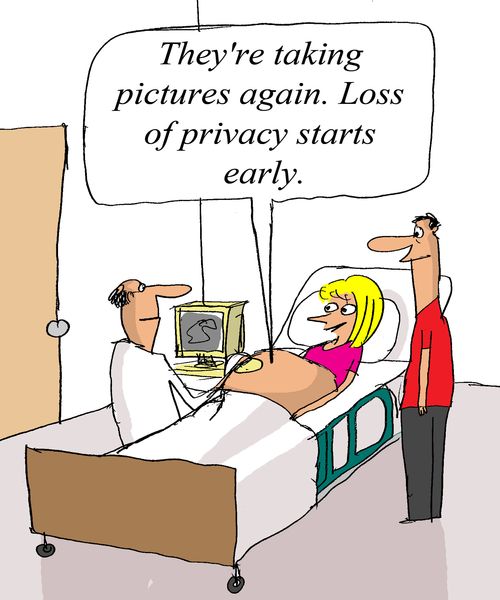'They're taking pictures again. Loss of privacy starts early.