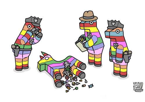 Pinata Crime Scene Investigation.
