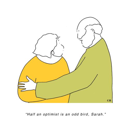 'Half an optimist is an odd bird, Sarah.'