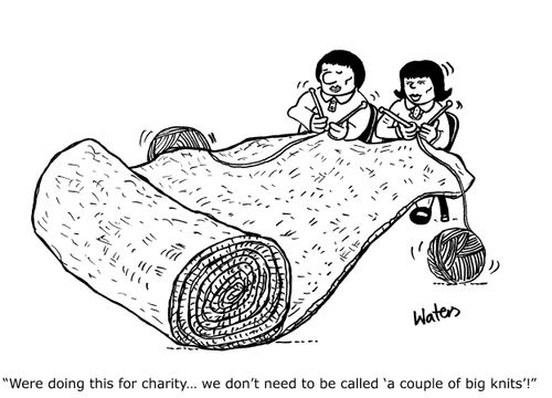 'We're doing this for charity... we don't need to be called 'a couple of big knits'!'