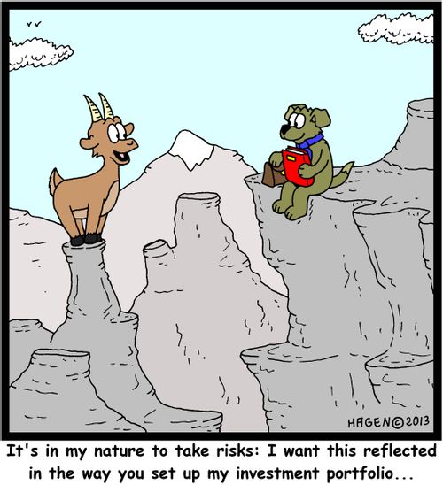 'It's in my nature to take risks: I want this reflected in the way you set up my investment portfolio...'