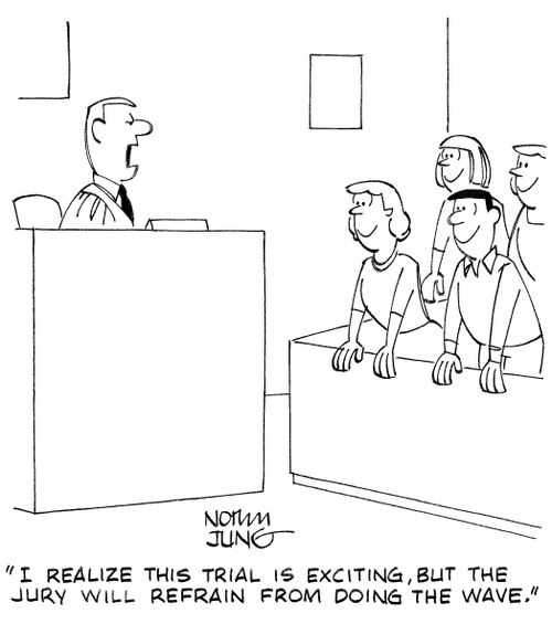 'I realize this trial is exciting, but the jury will refrain from doing the wave.'