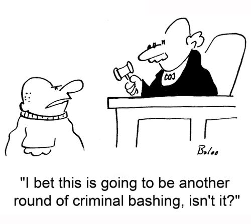 'I bet this is going to be another round of criminal bashing, isn't it?'