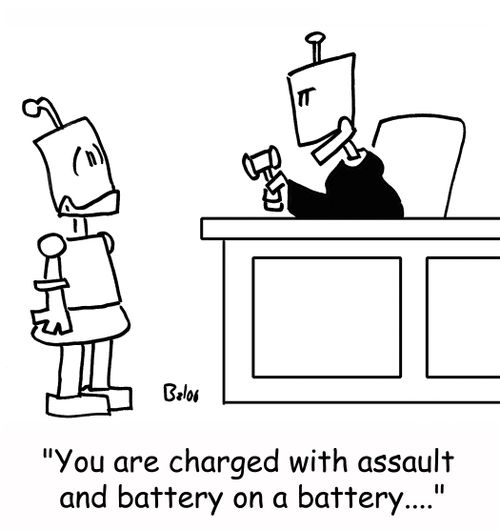 'You are charged with assault and battery on a battery....'