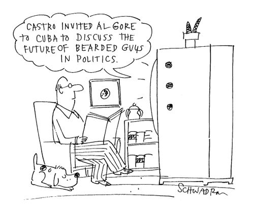 Castro invited Al Gore to Cuba to discuss the future of bearded guys in politics.