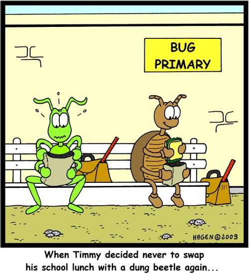 When Timmy decided never to swap his school lunch with a dung beetle again...