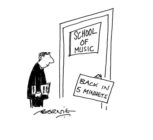 'School of music - Back in 5 minutes.'
