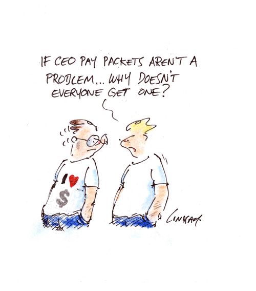 'If CEO pay packets aren't a problem, why doesn't everyone get one?'