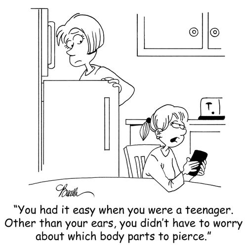 You had it easy when you were a teenager. Other than your ears, you didn't have to worry about which body parts to pierce.