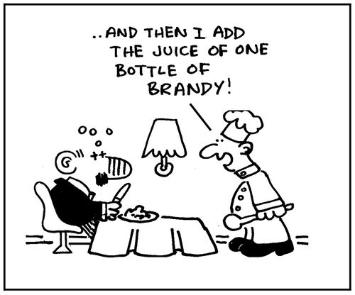'Then I add the juice of one bottle of brandy.'