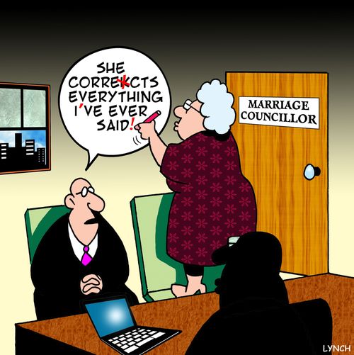 'She corrects every I've ever said.'