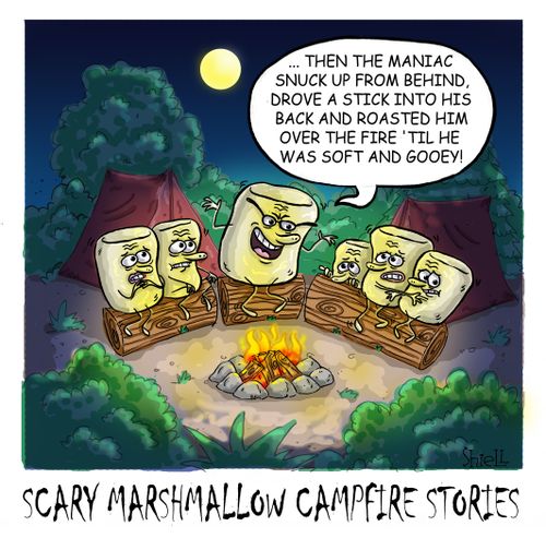 Scary Marshmallow Campfire Stories.