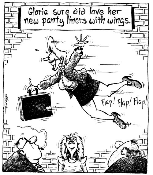 Gloria sure did like her new panty liners with wings