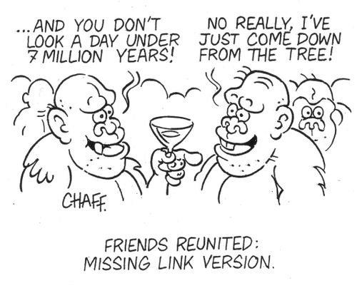 'Friends Reunited: missing link version.'