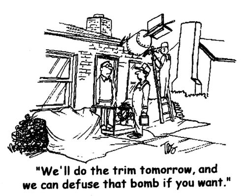 'We'll do the trim tomorrow, and we can diffuse that bomb if you want.'