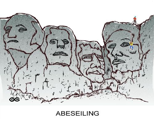 'Abeseiling'- down Abe Lincoln.