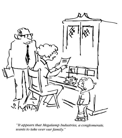 'It appears that Megalamp Industries, a conglomerate, wants to take over our family.'