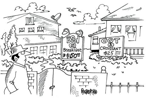 Bed n Breakfast $50/Cot and Croissant $25.