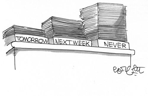 Desk boxes: tomorrow, next week, never.