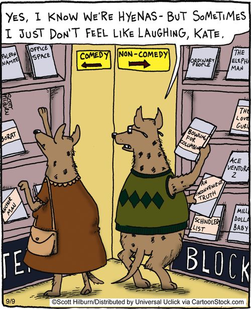 'Yes, I know we're hyenas - but sometimes I just don't feel like laughing, Kate.'